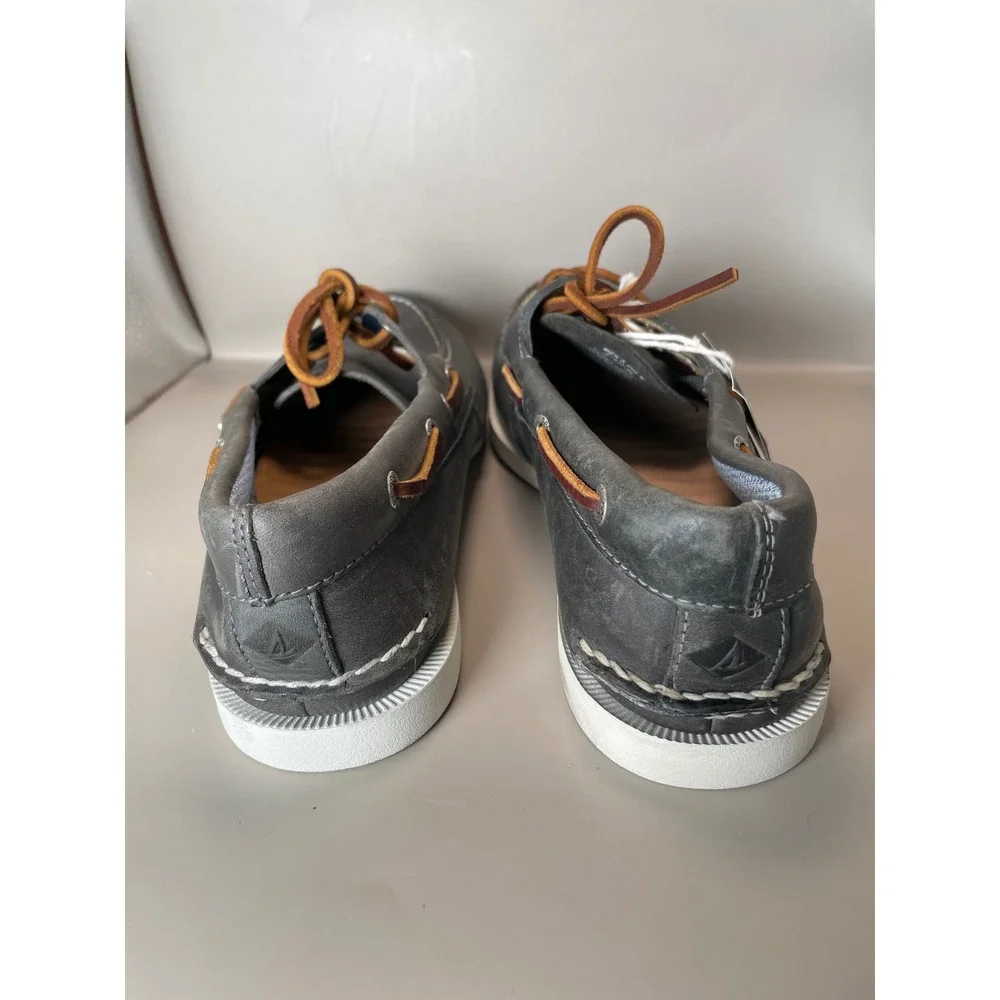 Sperry Top-Sider Plushwave Grey Leather Boat Shoes Mens 9M STS22196